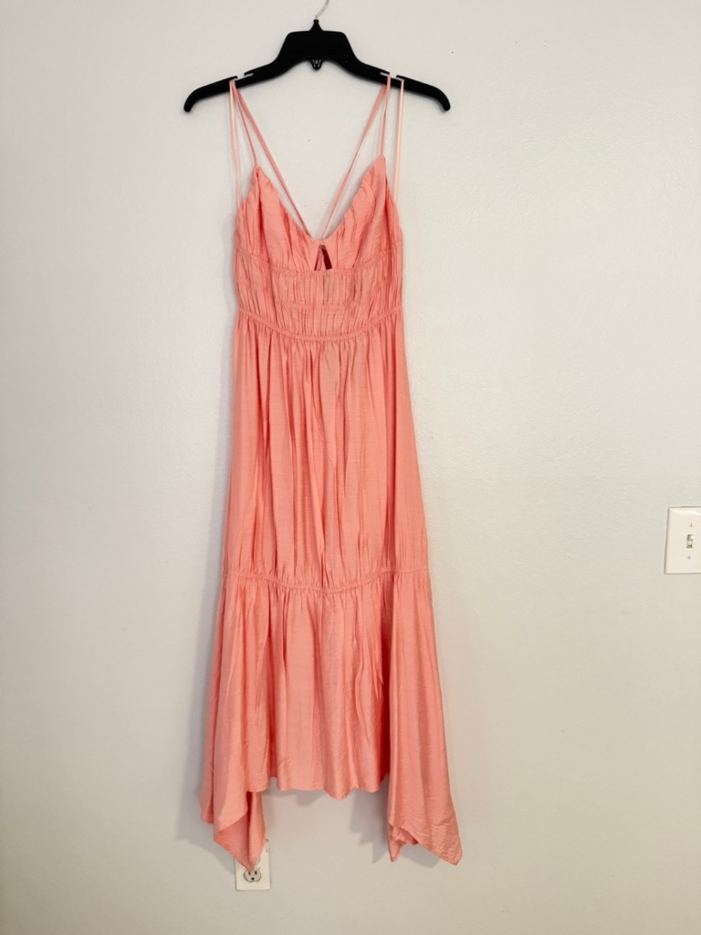 Steve Madden Blush Pink Midi Dress Smocked Strappy Boho NWT Small - Picture 6 of 9